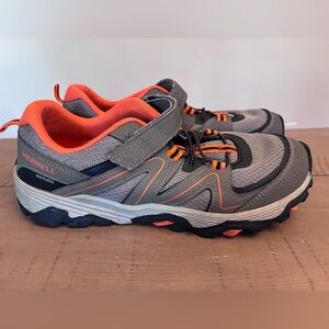 Merrell Trail Quest Hiking Shoes Hook & Loop Gray/Orange - Size 6